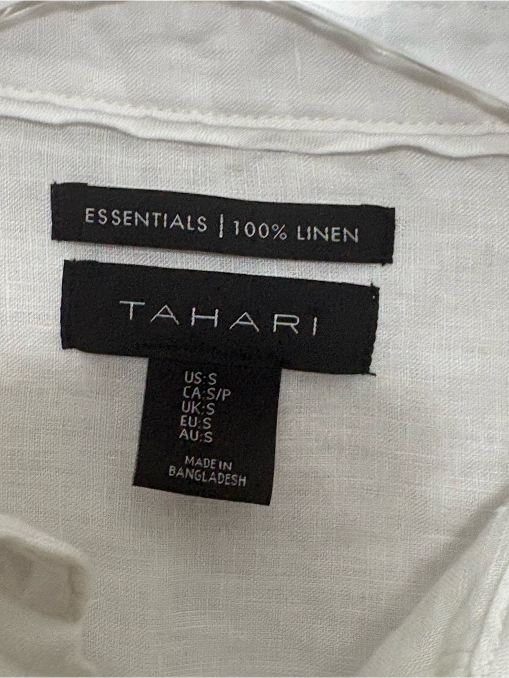 Tahari White Linen Button-Down Tunic Top Size Small EUC - Picture 2 of 7